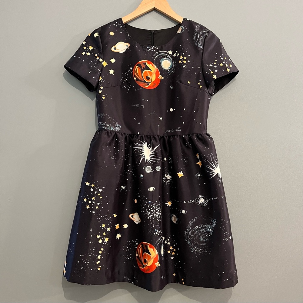 LIMITED EDITION Valentino Spa Cosmo Astrology Planet Star Space Navy ALine Dress
